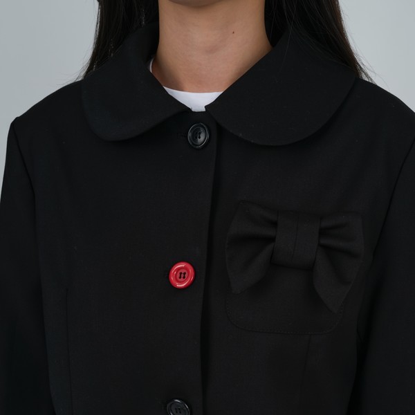 PETER PAN COLLAR RIBBON JACKET_BLACK (9차 재입고) : LO AXUAL