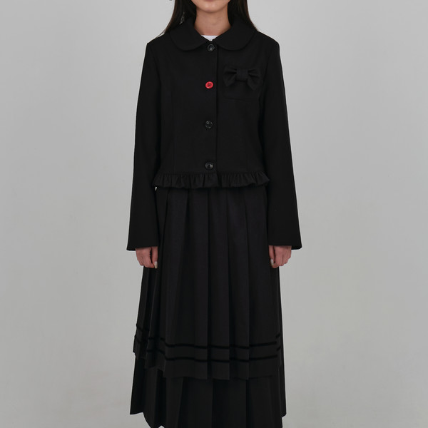 PETER PAN COLLAR RIBBON JACKET_BLACK (9차 재입고) : LO AXUAL