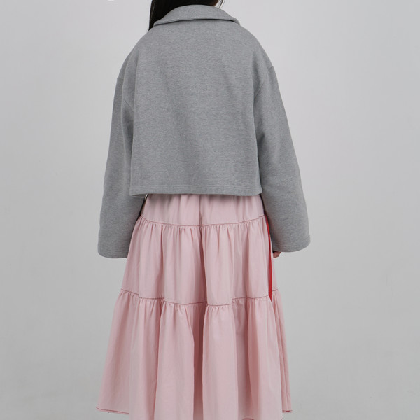 PETER PAN COLLAR TOGGLE JACKET_MELANGE GREY : LO AXUAL OFFICIAL