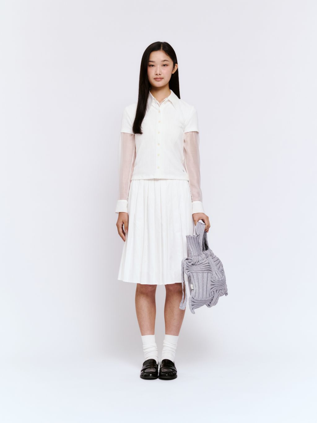 Big Bow Bag Glitter Silver : PLEATSMAMA: Sustainable Knit