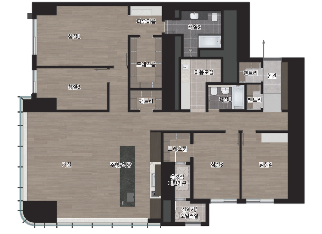 르엘리버파크 센텀 154타입 평면도 안내 이미지