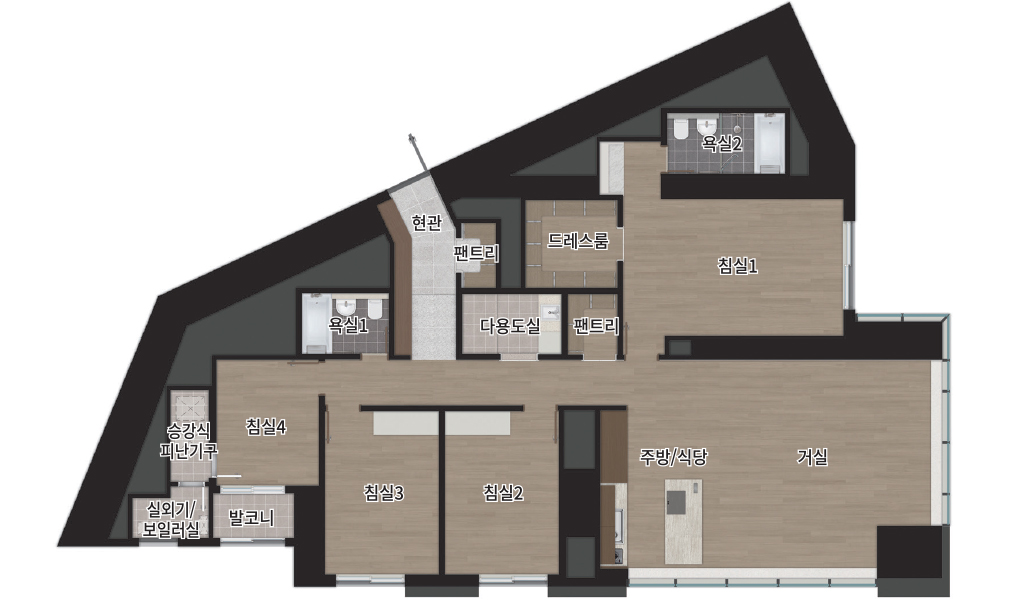 센텀 생활권 르엘 리버파크 125B㎡ 평면도 안내