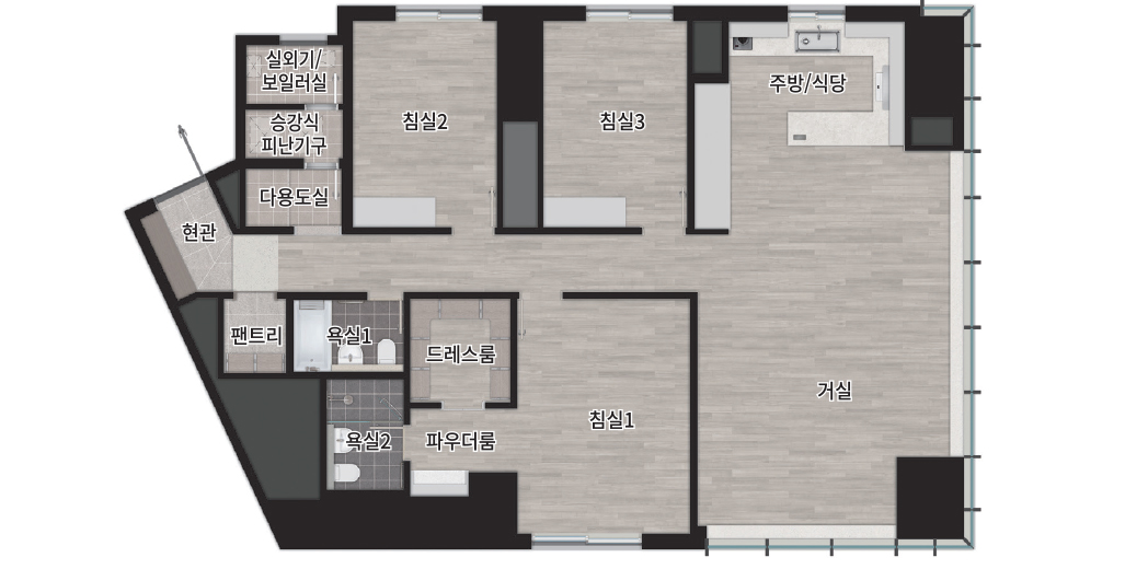 해운대 르엘 리버파크 104A㎡ 중형 확장형 아파트 도면