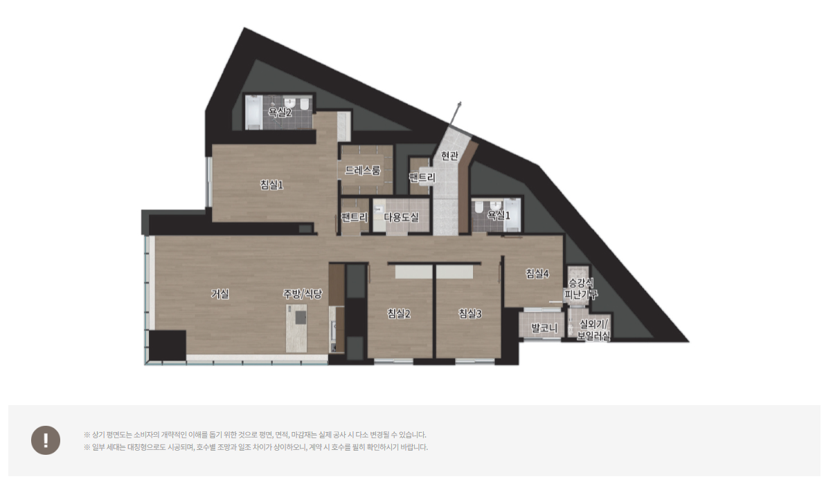 부산 해운대 르엘 리버파크 센텀 125C㎡ 타입 아파트 구조도