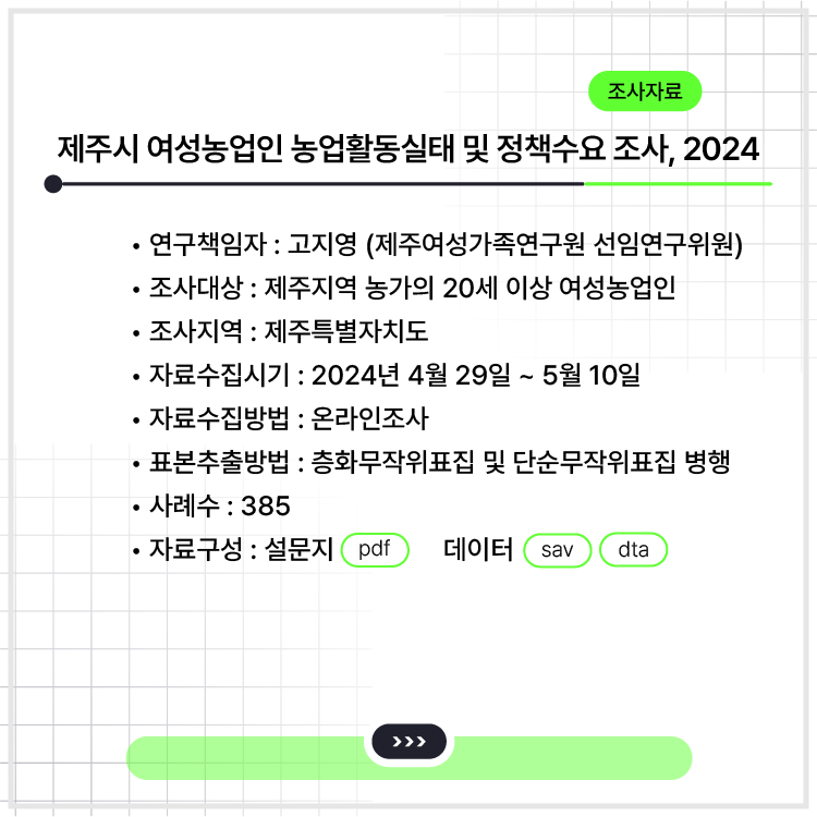 <제주시 여성농업인 농업활동실태 및 정책수요 조사, 2024>