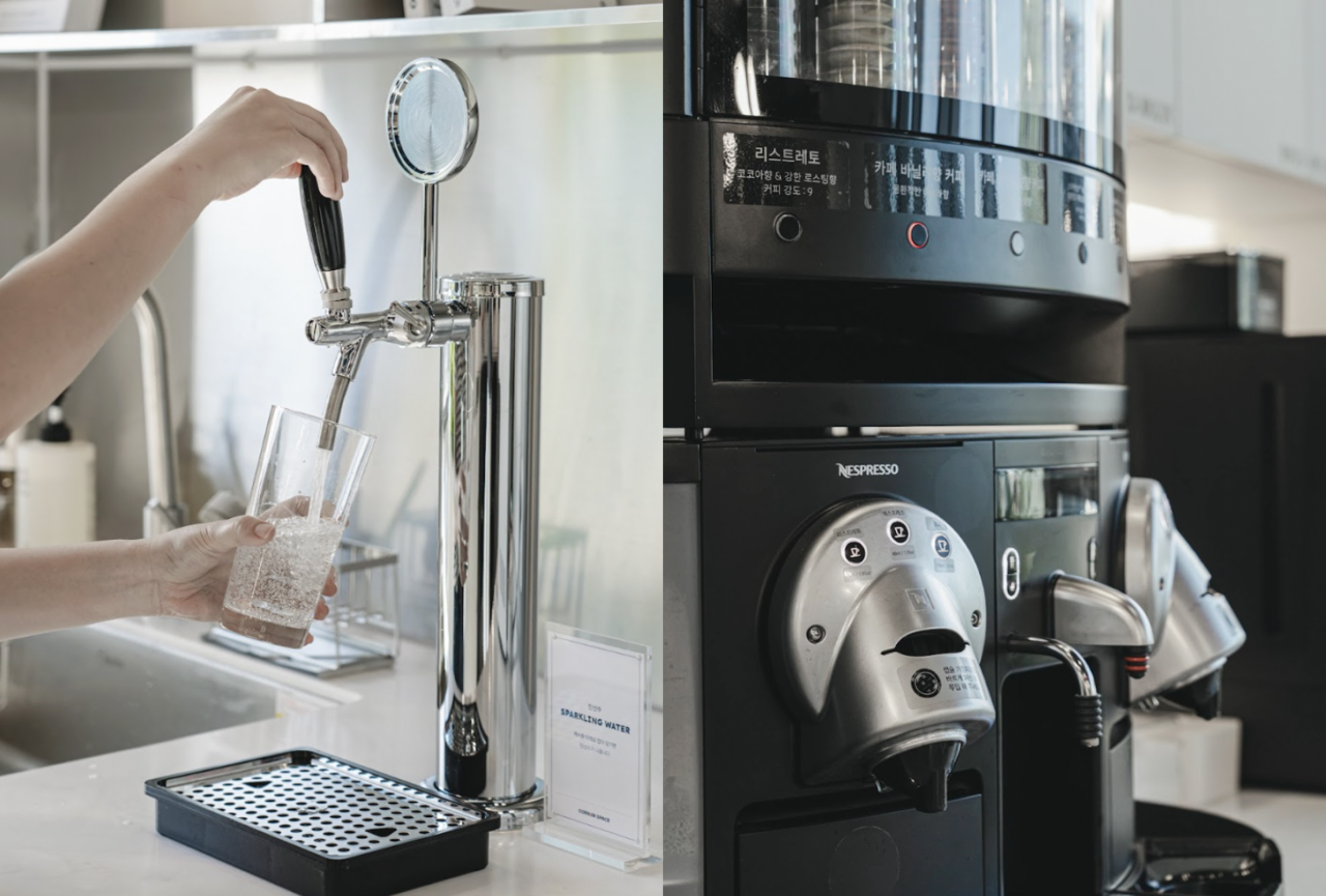 <p style="text-align:center; font-size:16px; margin-top:12px;"> 생생하게 바로 마실 수 있는 탄산수와 원두 취향을 선택할 수 있는 커피머신<br><span style="color:#666;"></span></p>