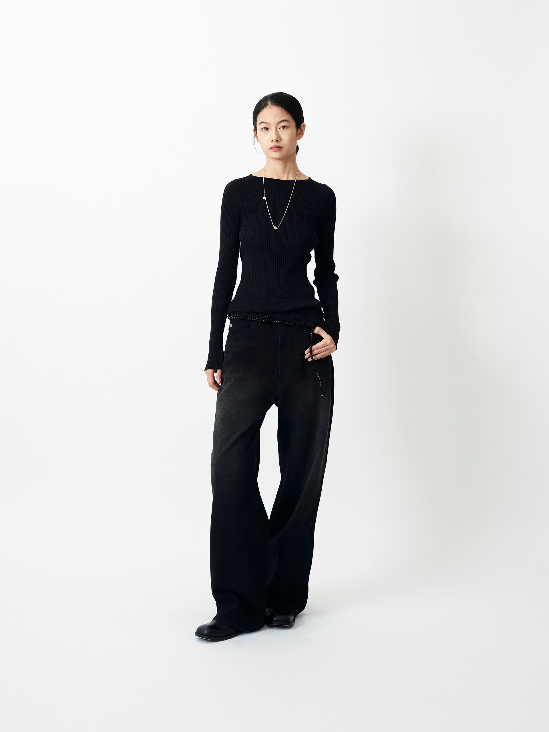 Mariam wide fit jeans brushed black