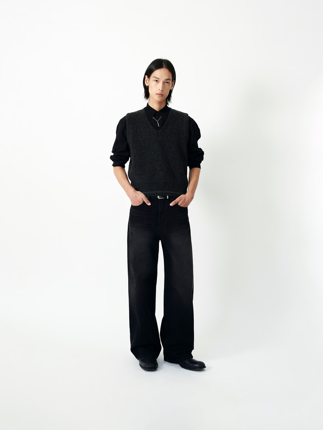 Mariam wide fit jeans brushed black