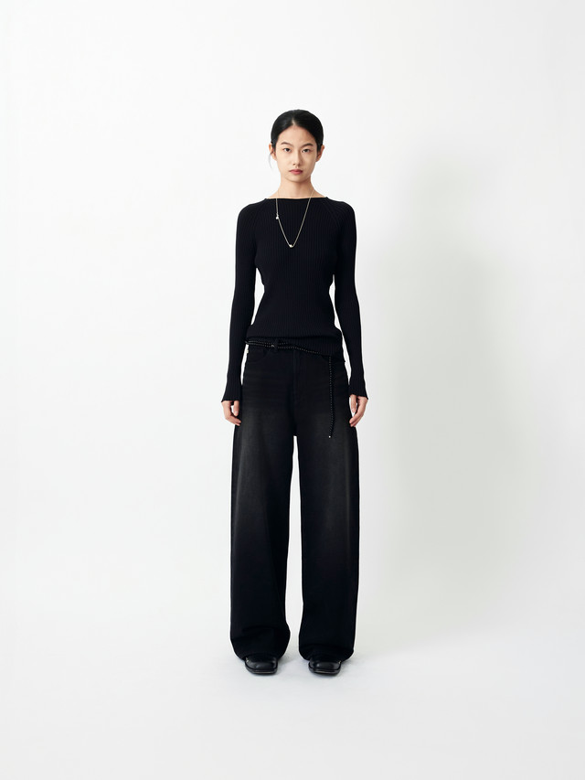 Mariam wide fit jeans brushed black