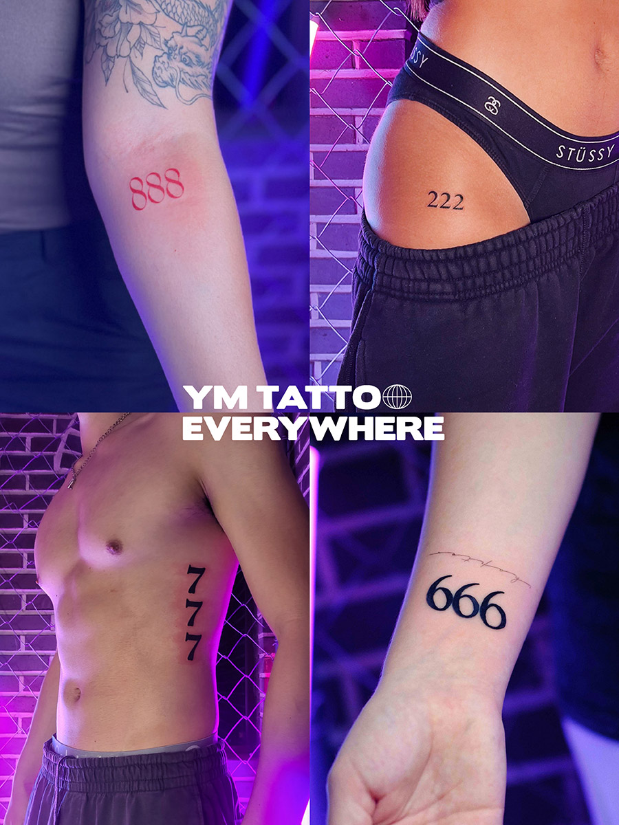 Angel number tattoo design in Korea