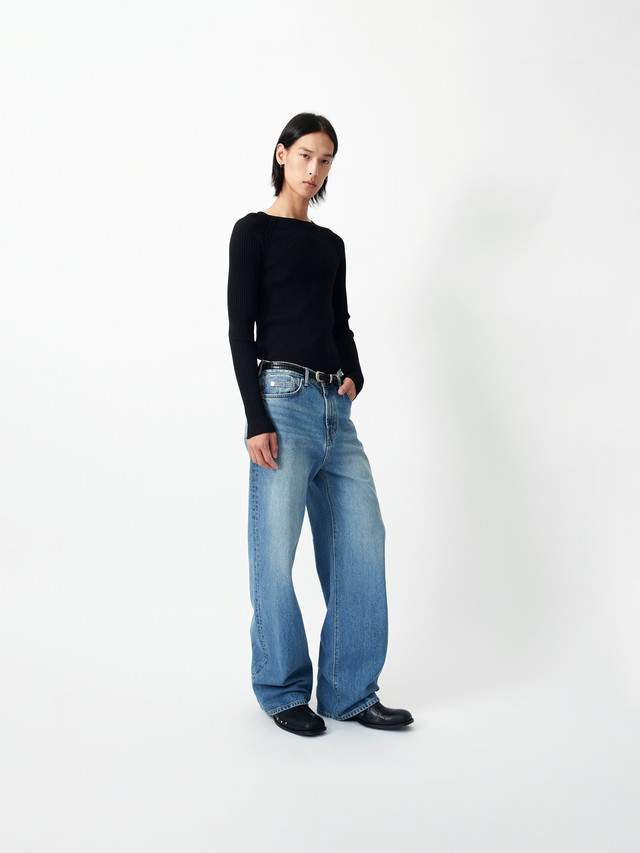 Mariam wide fit jeans mid blue wash