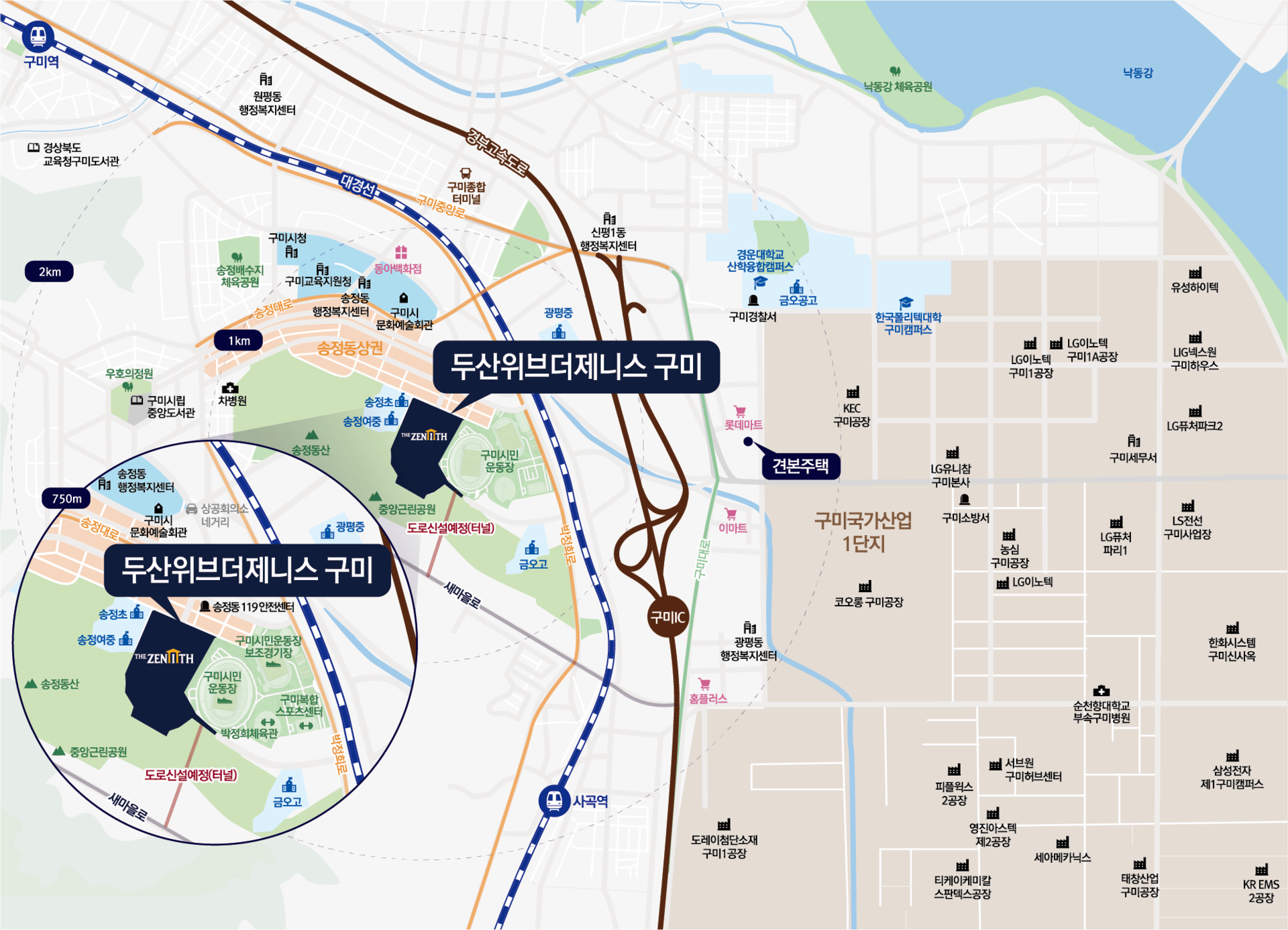 창원 메가시티 자이 입지 지도