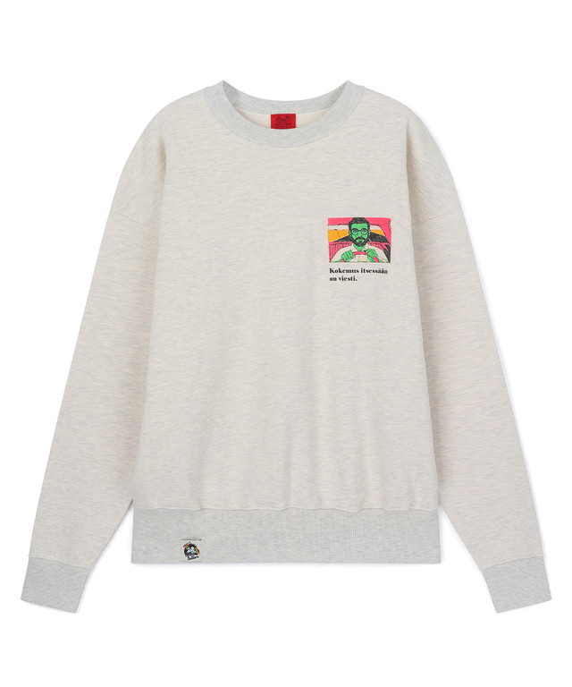 viesti x CONECT X  EMBROIDERY SCREEN PRINT SWEATSHIRT_MELANGE