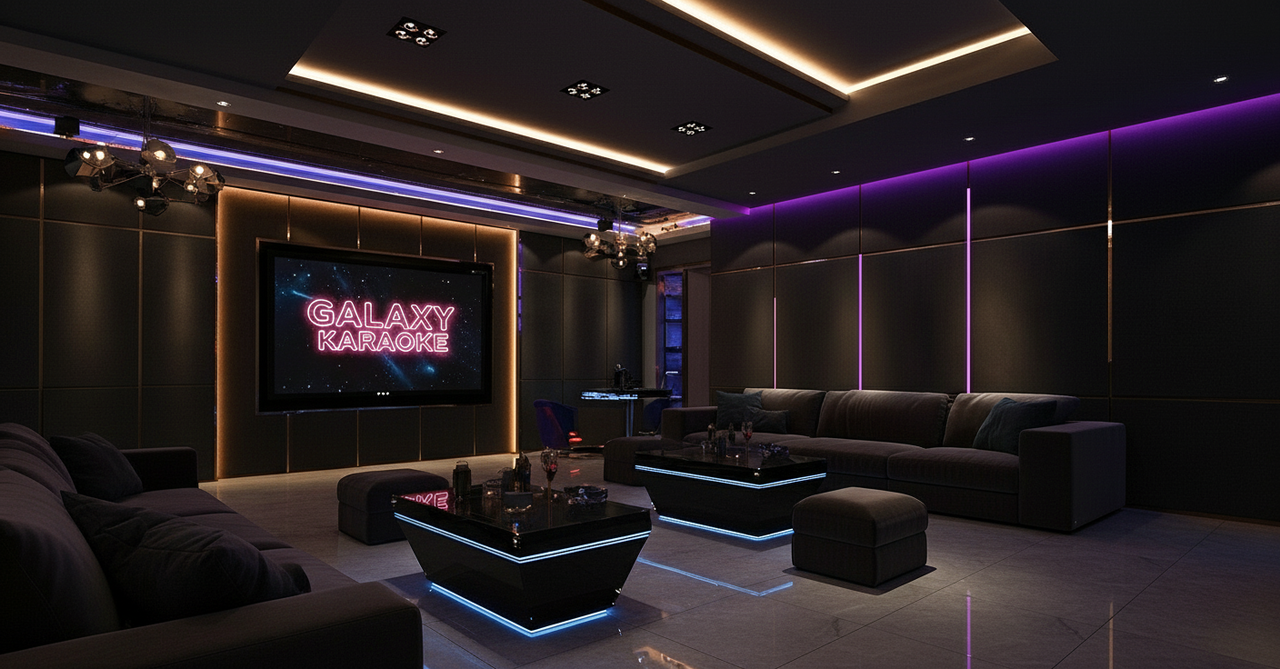 "갤럭시 가라오케 룸 내부 – 송파 프리미엄 가라오케 인테리어"