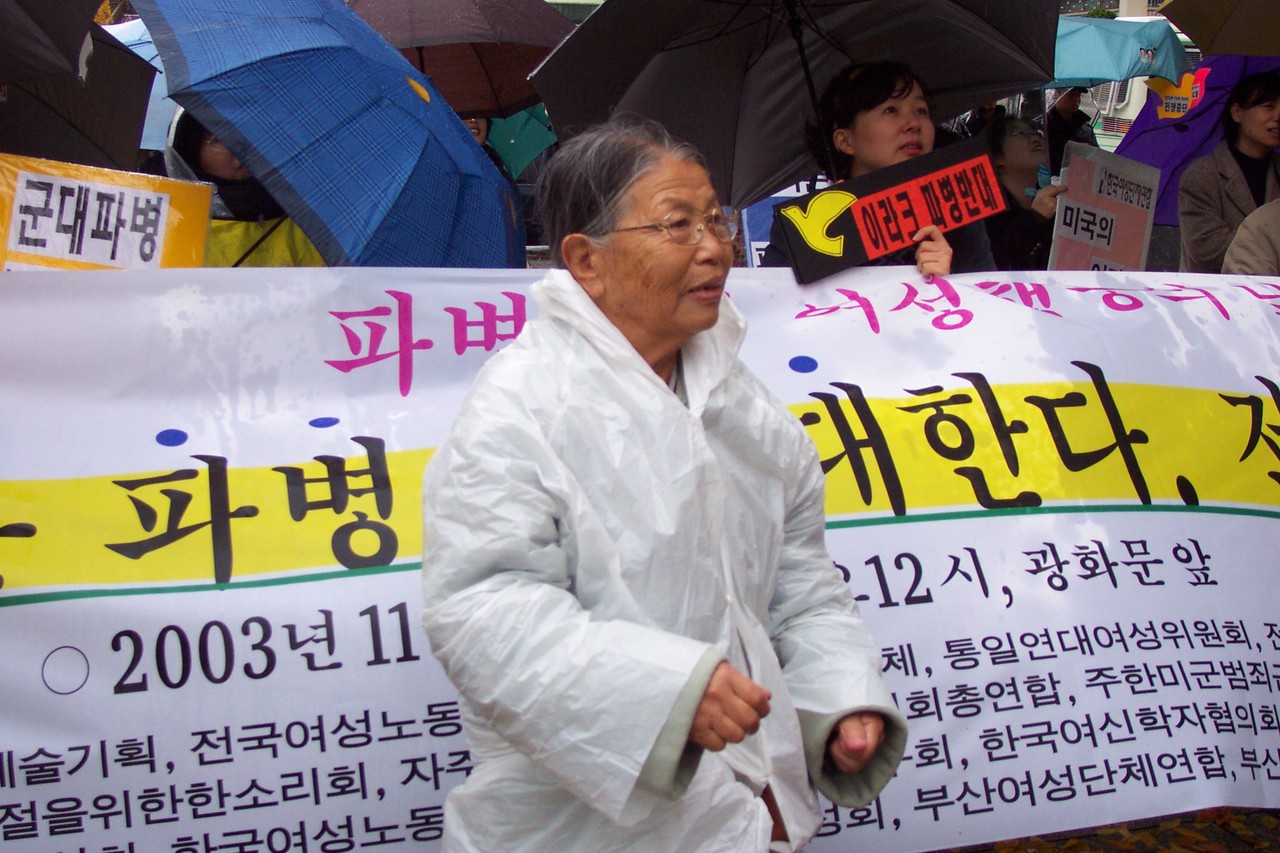 2003년 11월 11일 한국군 이라크 파병 반대 시위에 참여한 모습 (IMAGE0413_03111 파병반대2(5))