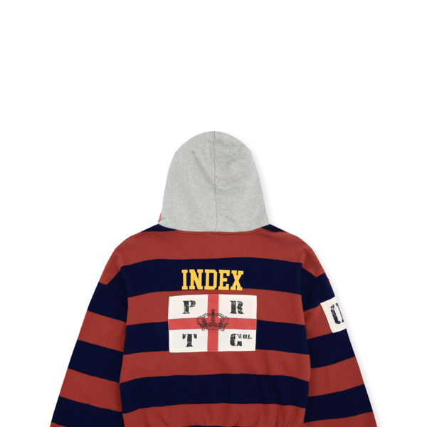 STRIPE POLO HOODIE - RED : protocol-index