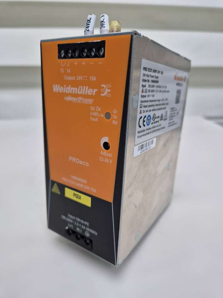 1469490000 | Weidmüller PROeco Switched Mode DIN Rail Power Supply 370 V dc, 264V ac AC/DC Input 28V dc, 10 A Output DC 240 W | RS