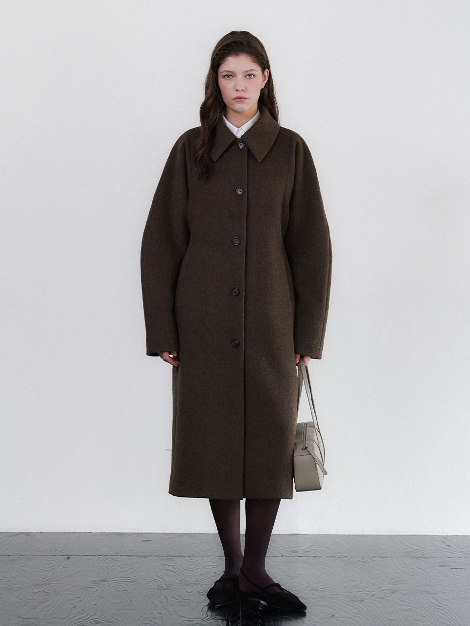 CLASSIC BALLOON SLEEVE COAT_BROWN : mimeme-en