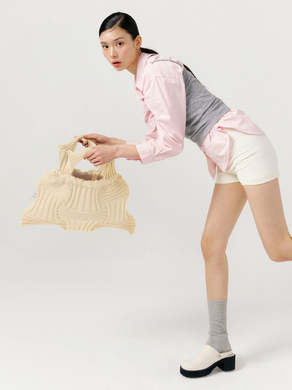 ビッグボウバッグ アイボリー : プリーツママ