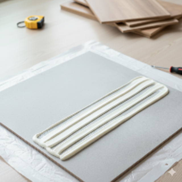 타일 접착 작업 이미지