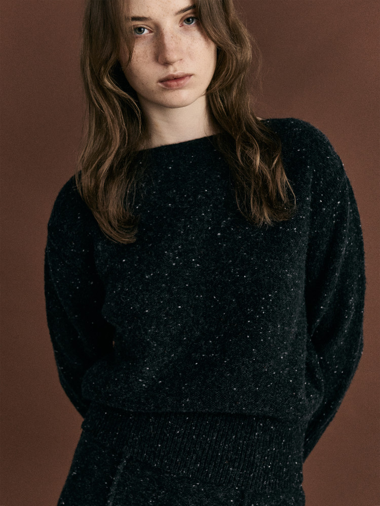 NEP STARRY KNIT TOP - CHOCO CHARCOAL : REMPLACEMENT