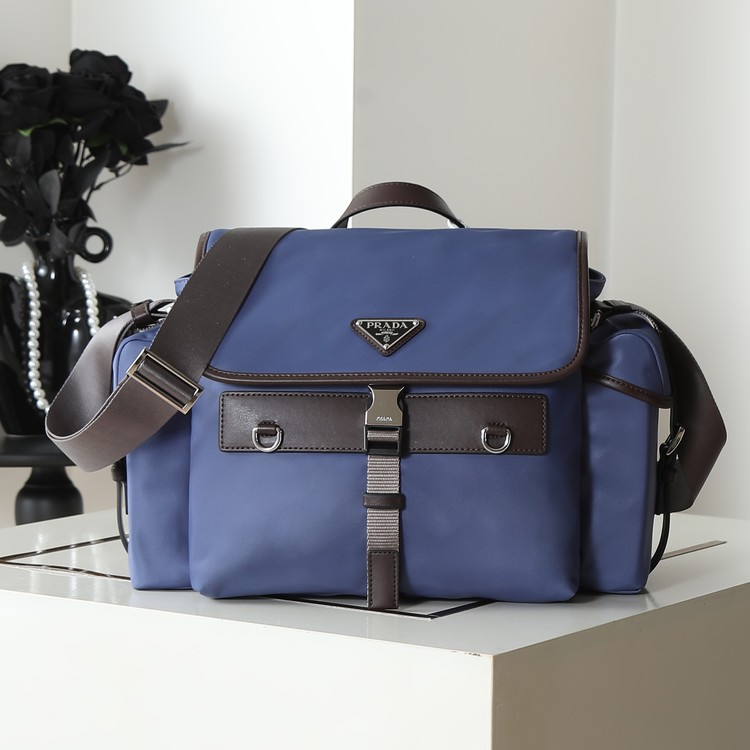 프라다 리나일론 앤 레더 숄더 브랜디 2VD081