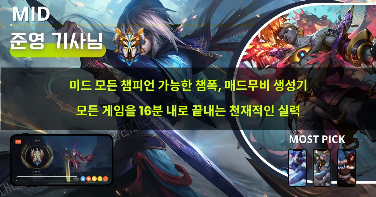 와일드리프트 대리기사 : 미드 라인2
