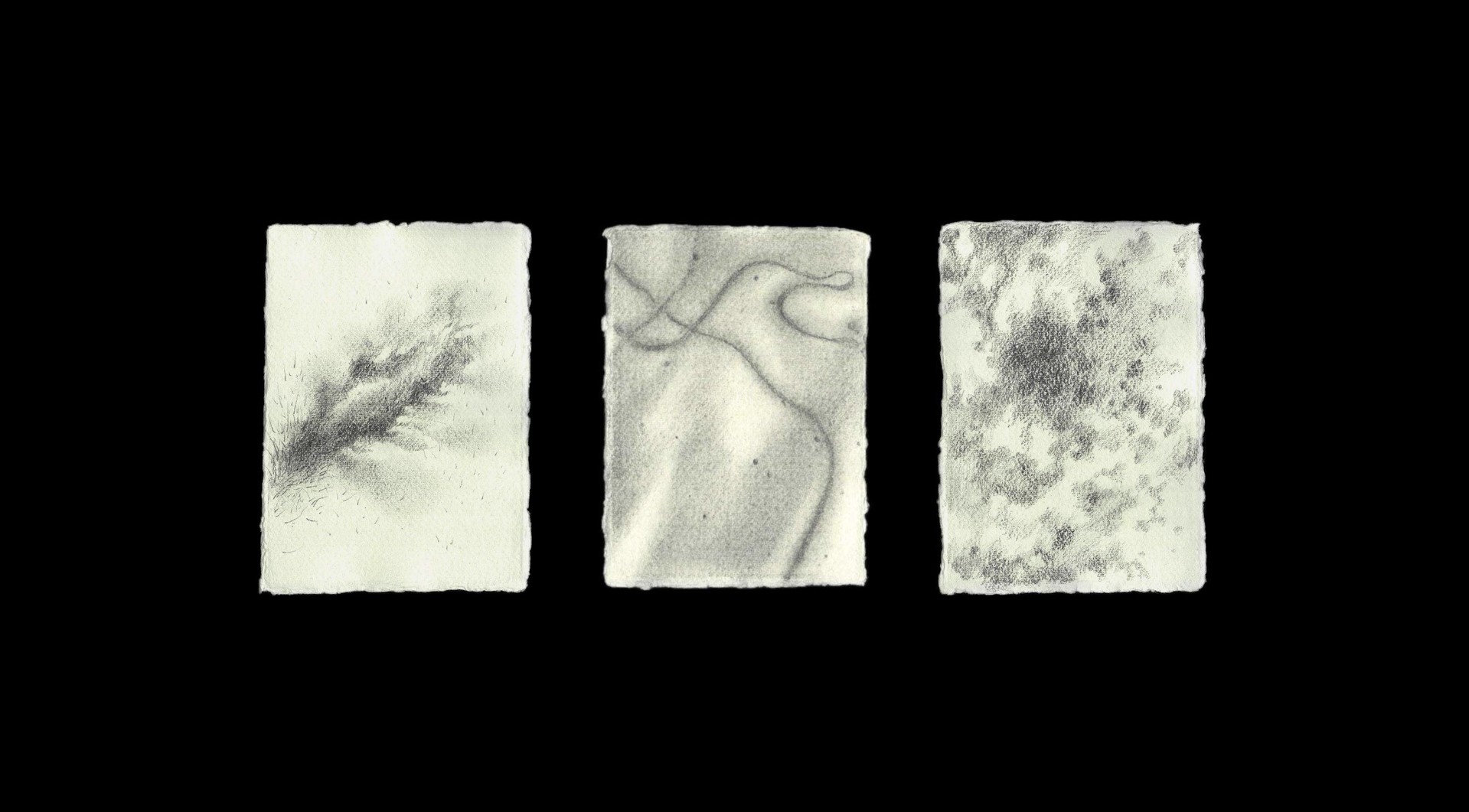 누군가의 표면(The Surface of Someone), 2025, 카디페이퍼에 연필 (Pencil on Khadi paper), 15.5 × 11 cm (each)