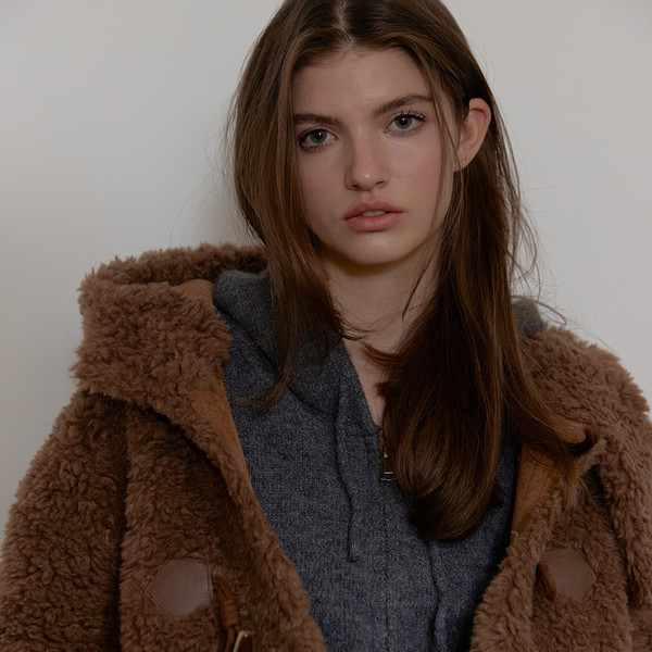 WOOL SHEARLING HOODIE MUSTANG (BROWN) : 아수라 (ASURA)