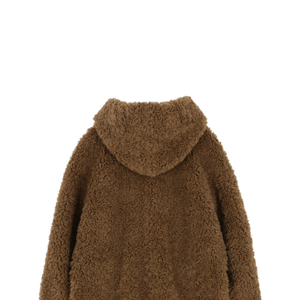 WOOL SHEARLING HOODIE MUSTANG (BROWN) : ASURA