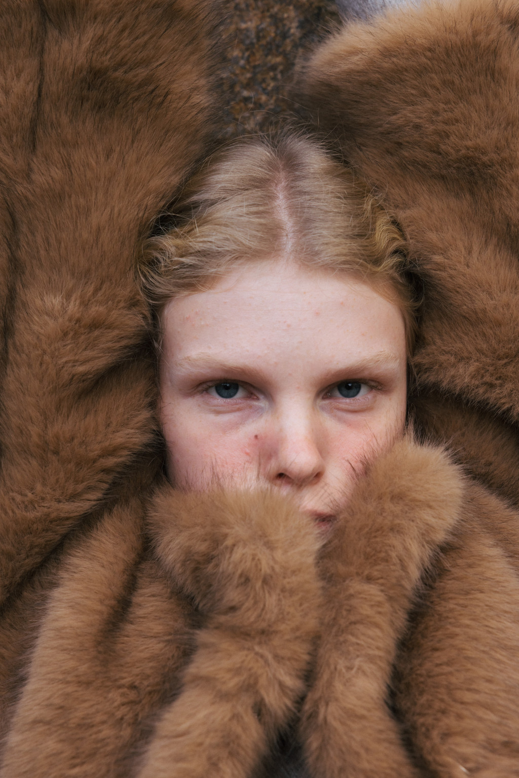 Fur Half Jacket (Ivory / Beige) : MONOHA