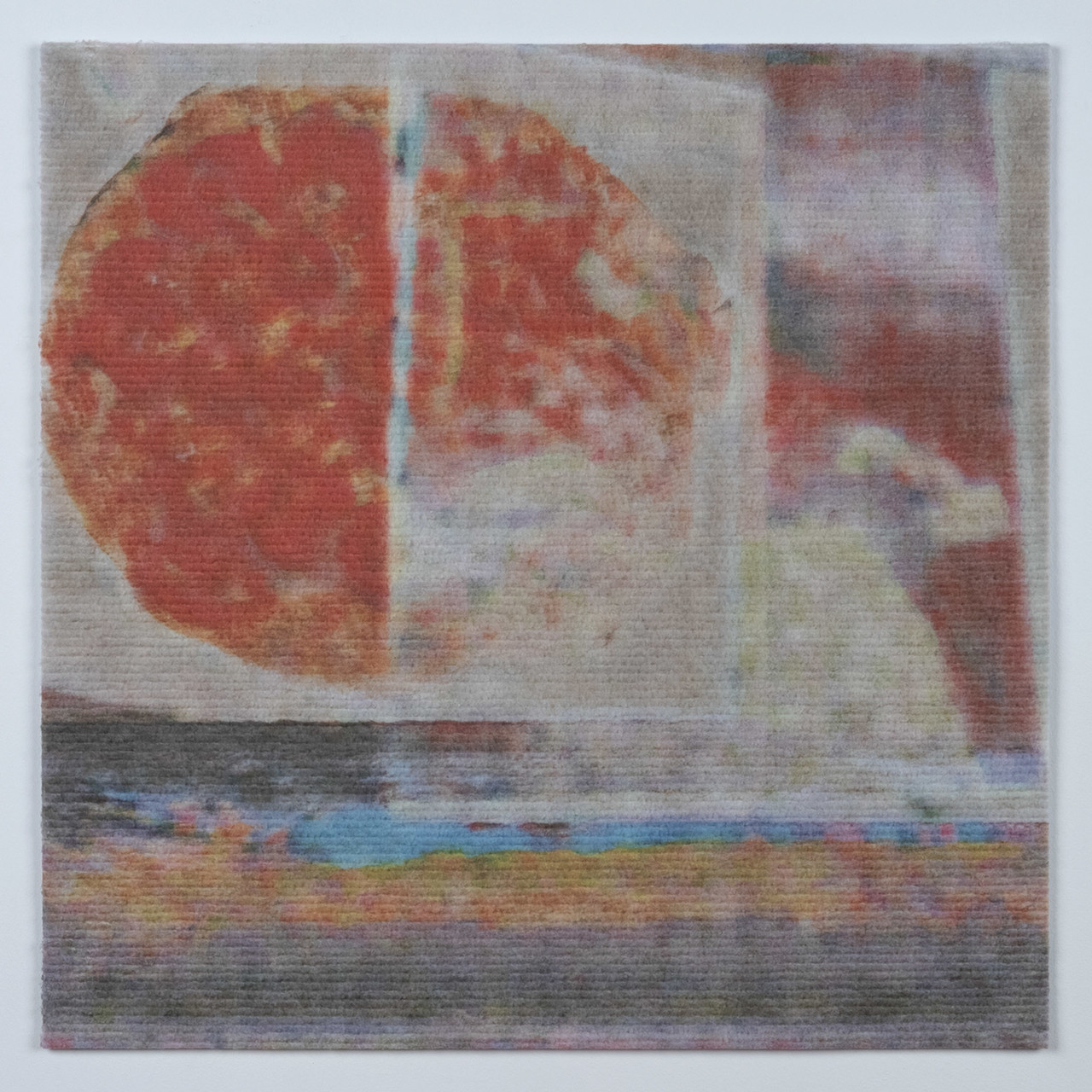 Pizza P, UV Print on Carpet, 50x50cm, 2023