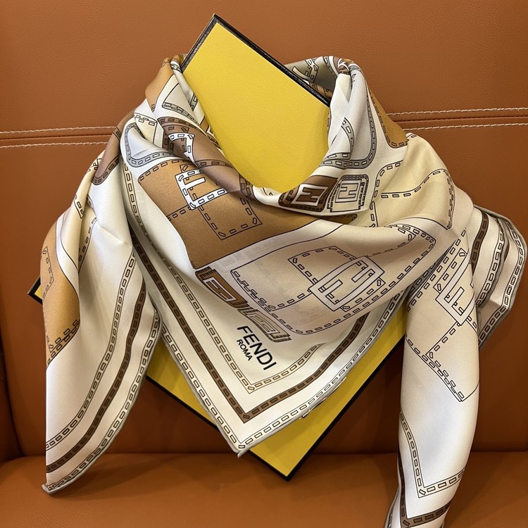 펜디 스카프 FF 스퀘어 실크 스카프