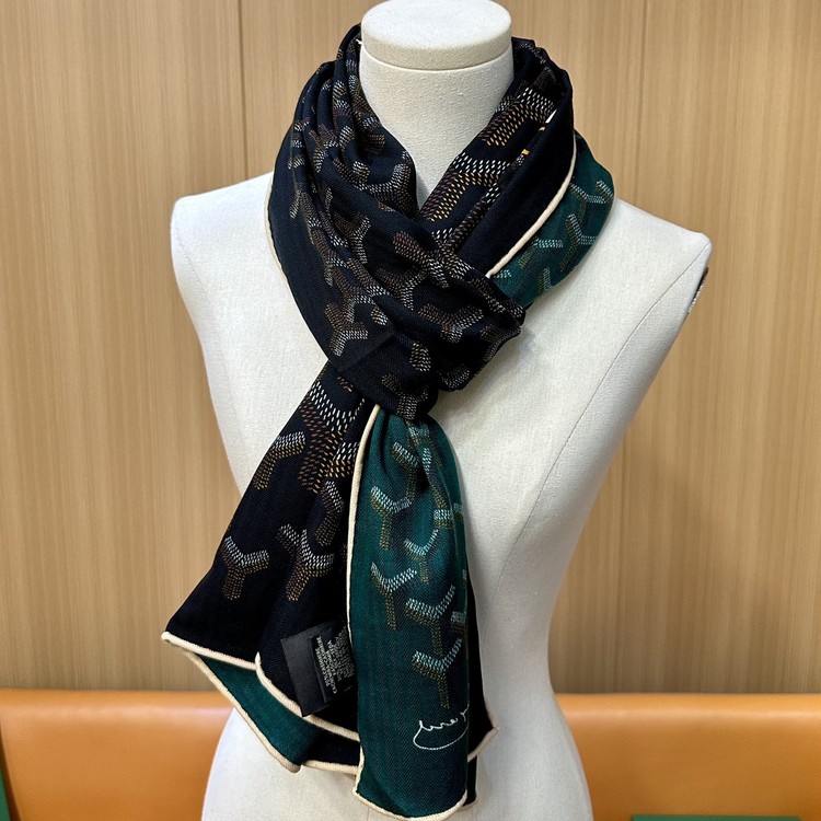 고야드 Y 로고 울 100% 머플러