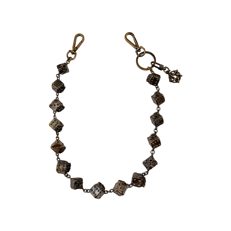 小物 EMOstanceclub SKULL DICE 15 LINK CHAIN SKULL DICE 15 LINK CHAIN - VINTAGE GOLD : EMOSTANCECLUB