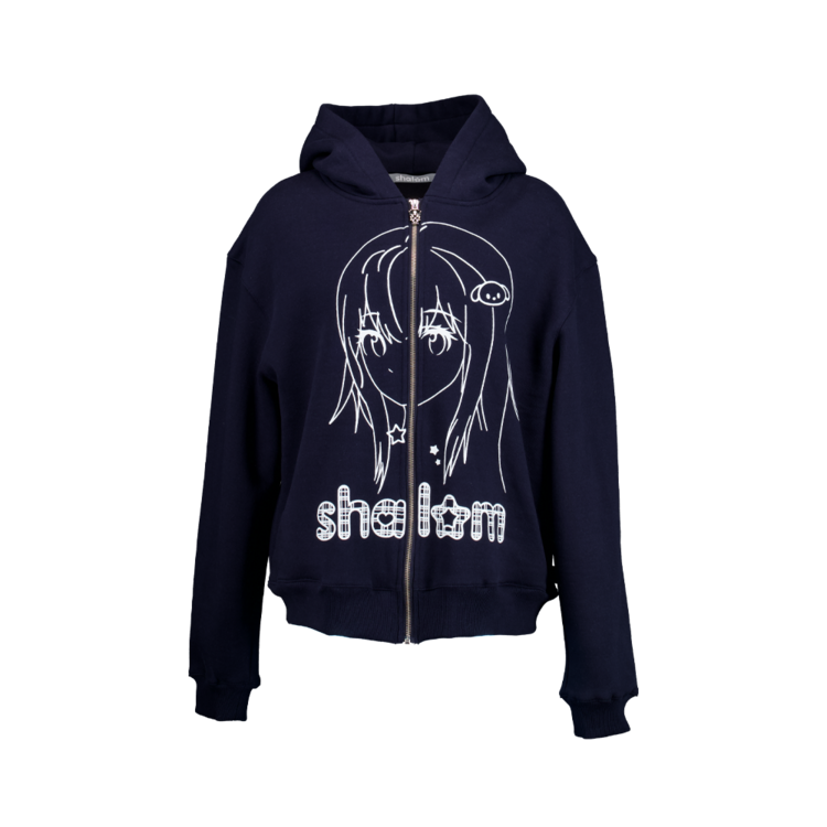 GOTTI ZIP-UP HOODIE NAVY : SHALOM