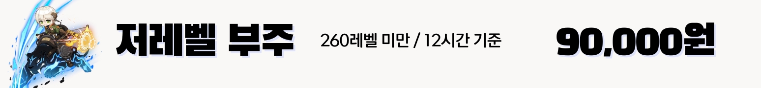 메이플부주 가격표 : 12시간당 90000원