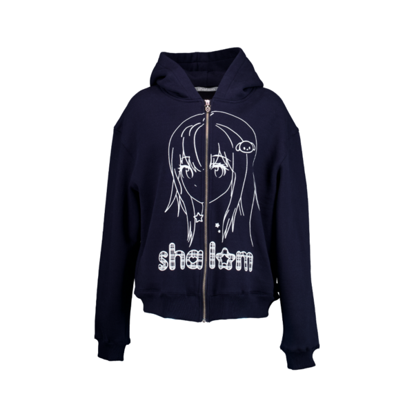 GOTTI ZIP-UP HOODIE NAVY : SHALOM