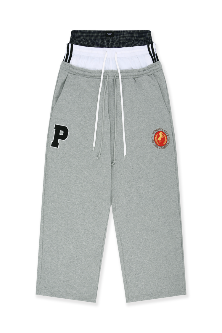 VTP 3 LAYERED SWEATPANTS - MELANGE GREY : protocol-index