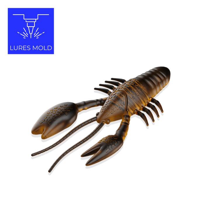 Bait DIY Fishing Mold Soft Plastisol Craw K070 4inch 4cavity : LURES MOLD