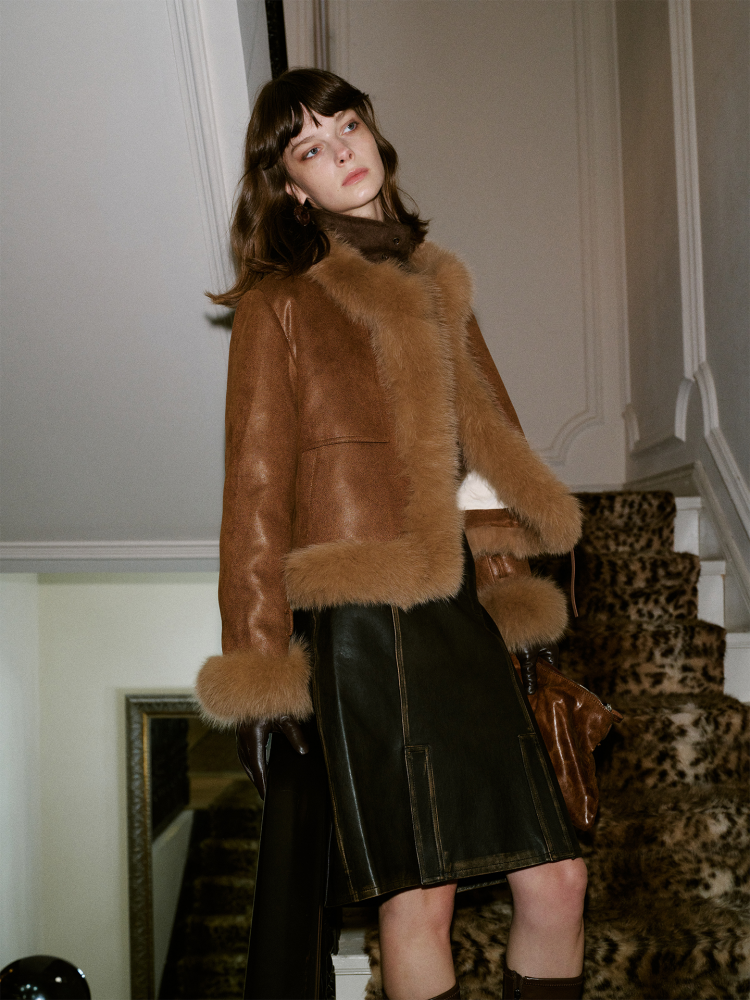 TOCL Elegant French Retro Luxurious Fox Fur Down Jacket : 오에디 oedi