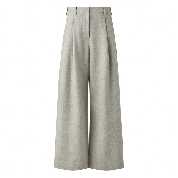 [PREMIUM] WINTER MERINO WOOL FLARE SLACKS / LIGHT GRAY