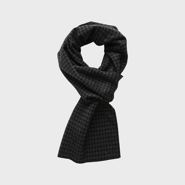 【thetoe】Eberhard Check Muffler 4차 리오더 제품] checked wool muffler (black) : homly