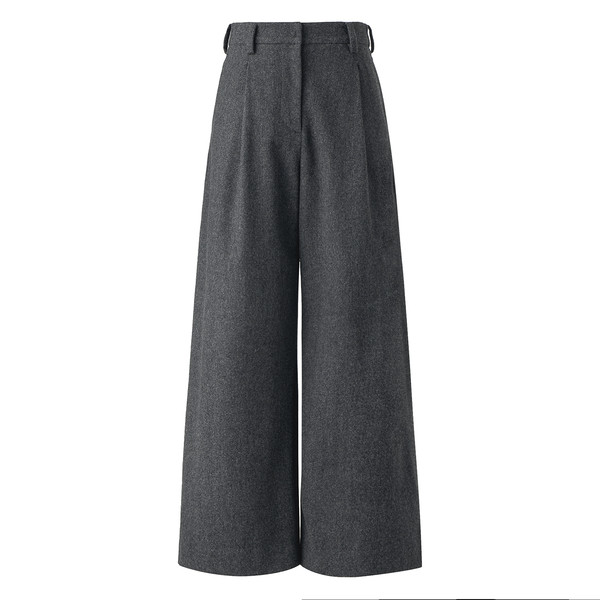 [PREMIUM] WINTER MERINO WOOL FLARE SLACKS / CHACOAL