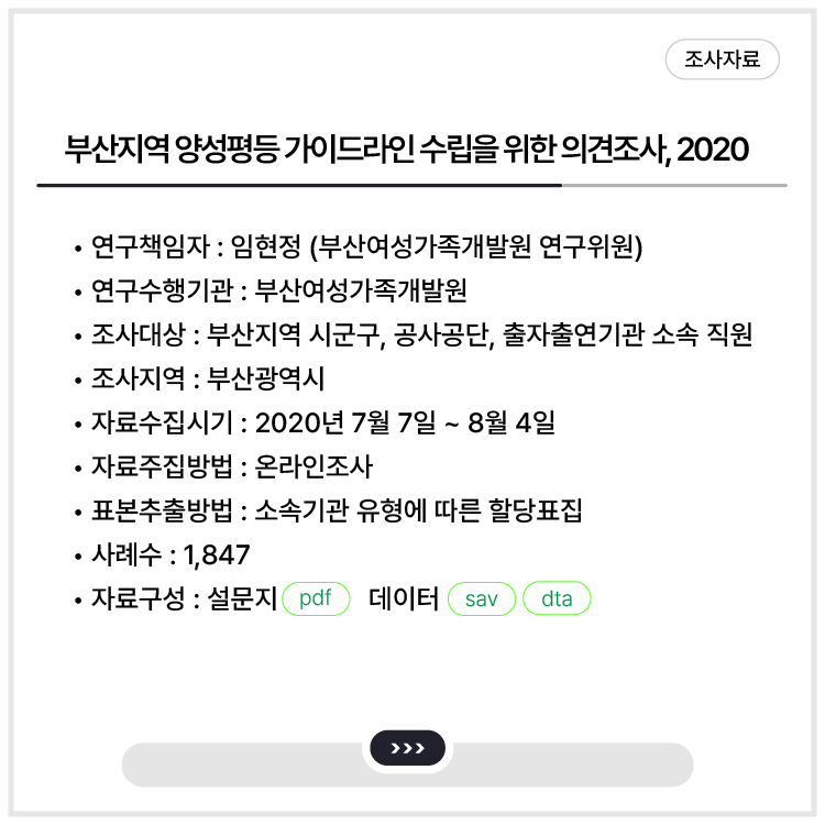 <부산지역 양성평등 가이드라인 수립을 위한 의견조사, 2020>