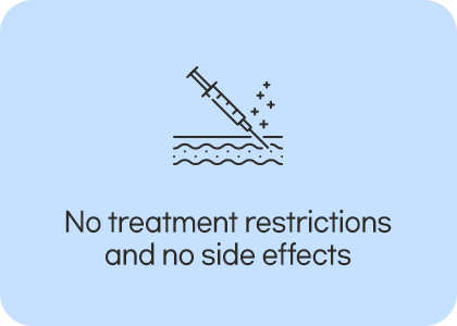 No treatment restrictions and no side effects