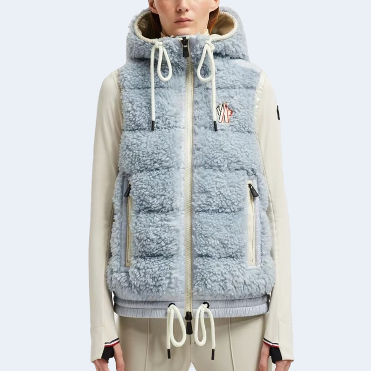 몽클레어 테디 패디드 조끼 블루