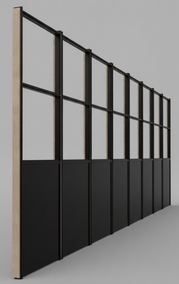 2단유리칸막이 블랙(하단판-진그레이) 하단판H800