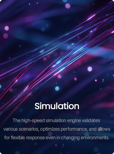 The high-speed simulation engine validates various scenarios, optimizes performance, and allows for flexible response even in changing environments.