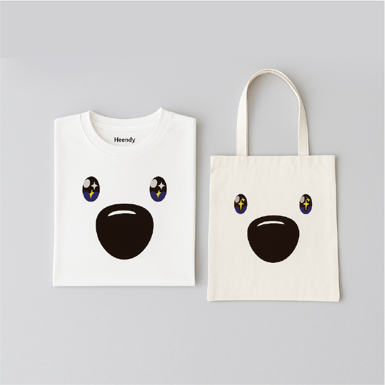 더현대 흰디 티셔츠, 에코백